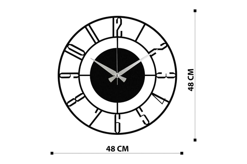 Achterdis Vægur Romerske Ciffer - Sort - Boligtilbehør - Vægdekoration - Vægure & Ure