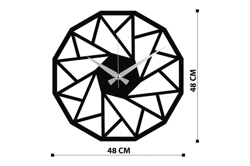 Achterdis Vægur Triangel Mønster - Sort - Boligtilbehør - Vægdekoration - Vægure & Ure