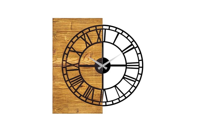 Wooden Clock 10 - Sort/Valnød - Boligtilbehør - Vægdekoration - Vægure & Ure