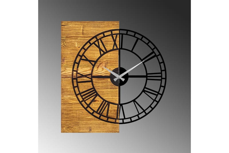 Wooden Clock 10 - Sort/Valnød - Boligtilbehør - Vægdekoration - Vægure & Ure