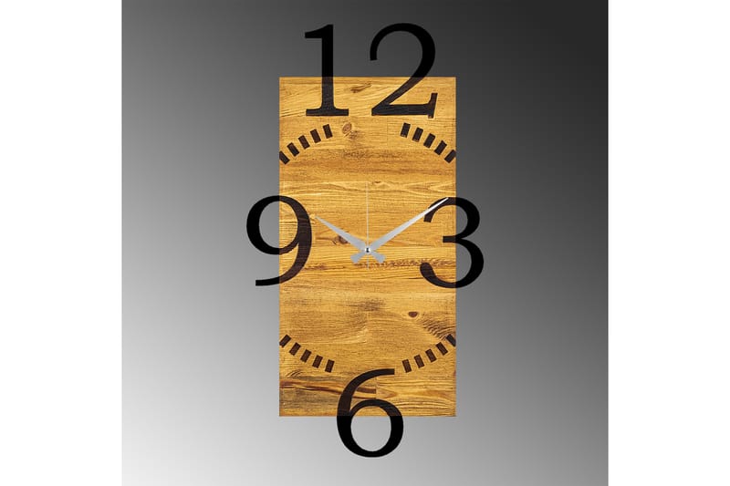 Wooden Clock 2 - Sort/Valnød - Boligtilbehør - Vægdekoration - Vægure & Ure