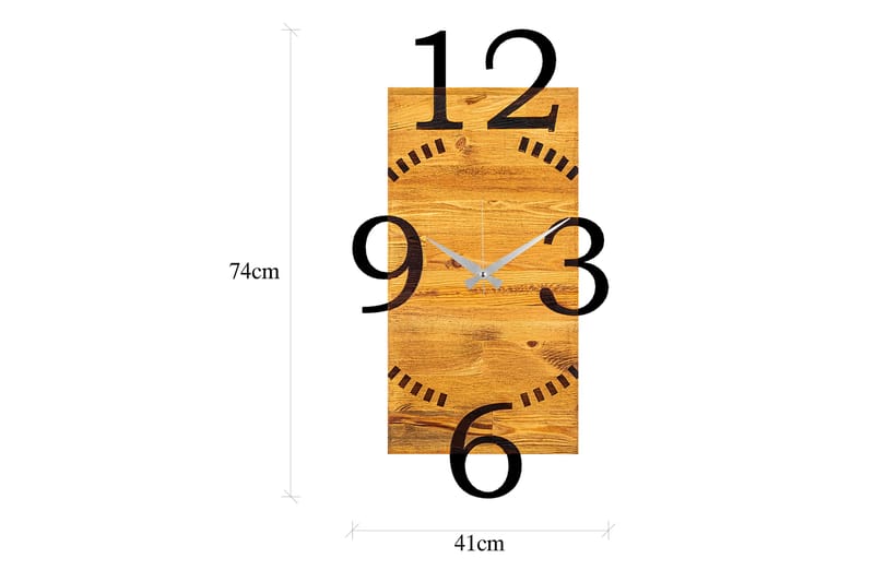 Wooden Clock 2 - Sort/Valnød - Boligtilbehør - Vægdekoration - Vægure & Ure