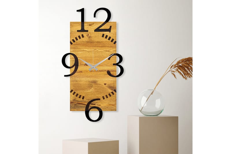 Wooden Clock 2 - Sort/Valnød - Boligtilbehør - Vægdekoration - Vægure & Ure