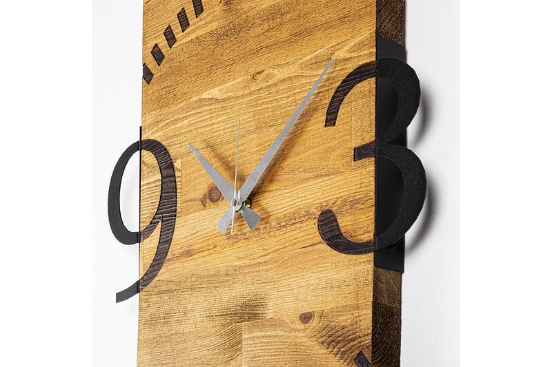 Wooden Clock 2 - Sort/Valnød - Boligtilbehør - Vægdekoration - Vægure & Ure