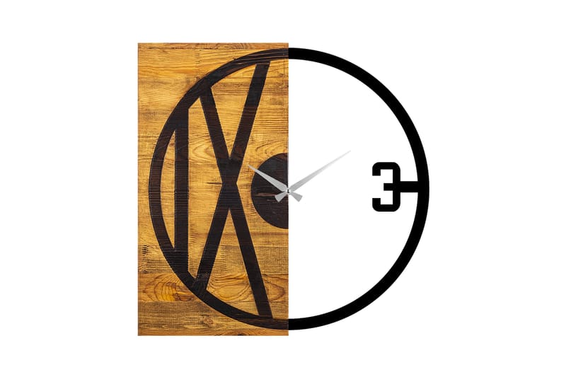 Wooden Clock 24 - Sort/Valnød - Boligtilbehør - Vægdekoration - Vægure & Ure