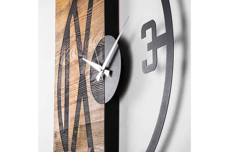 Wooden Clock 24 - Sort/Valnød - Boligtilbehør - Vægdekoration - Vægure & Ure