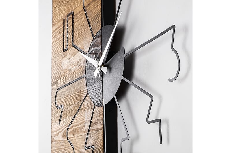 Wooden Clock 29 - Sort/Valnød - Boligtilbehør - Vægdekoration - Vægure & Ure