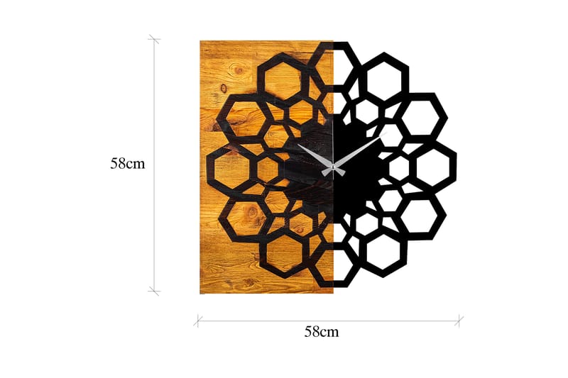 Wooden Clock 30 - Sort/Valnød - Boligtilbehør - Vægdekoration - Vægure & Ure