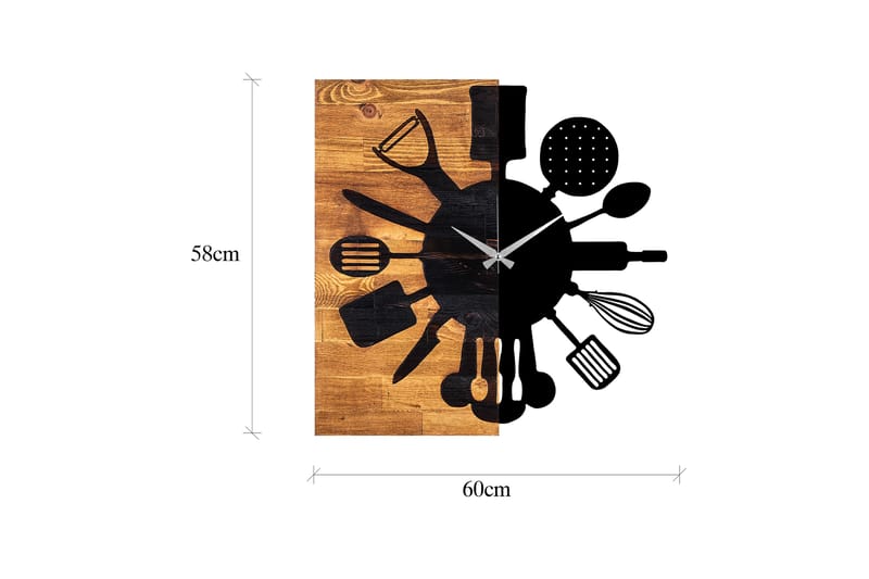 Wooden Clock 32 - Sort/Valnød - Boligtilbehør - Vægdekoration - Vægure & Ure