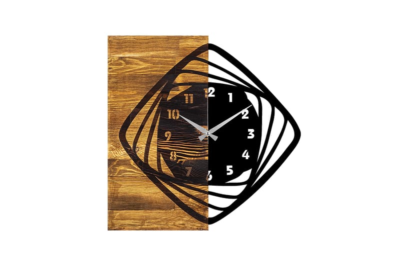 Wooden Clock 4 - Sort/Valnød - Boligtilbehør - Vægdekoration - Vægure & Ure