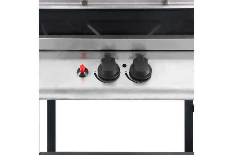 Gasgrill Med 3-Lags Sidebord Sort Og Sølvfarvet - Sort - Have - Grill - Gasgrille