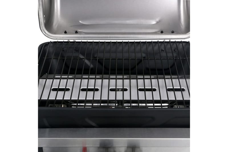 Gasgrill Med 3-Lags Sidebord Sort Og Sølvfarvet - Sort - Have - Grill - Gasgrille