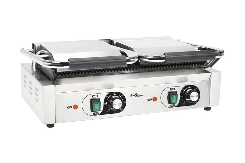 Dobbeltrillet Panini-Grill 3600 W 58 X 41 X 19 Cm - Sølv - Have - Grill - Grill tilbehør