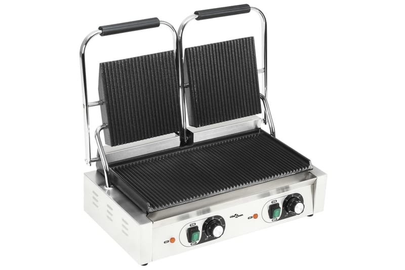 Dobbeltrillet Panini-Grill 3600 W 58 X 41 X 19 Cm - Sølv - Have - Grill - Grill tilbehør