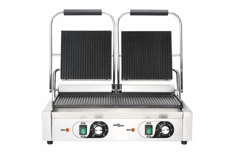 Dobbeltrillet Panini-Grill 3600 W 58 X 41 X 19 Cm - Sølv - Have - Grill - Grill tilbehør