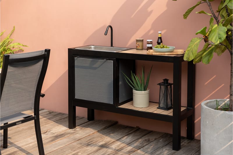 Panama Udendørskøkken uden grill 132x48 cm Sort - Lifestyle Garden - Have - Grill - Udekøkken - Komplette udekøkkener