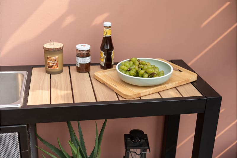 Panama Udendørskøkken uden grill 132x48 cm Sort - Lifestyle Garden - Have - Grill - Udekøkken - Komplette udekøkkener