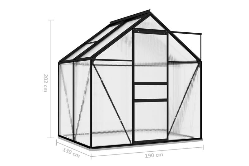 Drivhus 2,47 mâ² aluminium antracitgrå - Antracit - Drivhuse - Fritstående drivhus