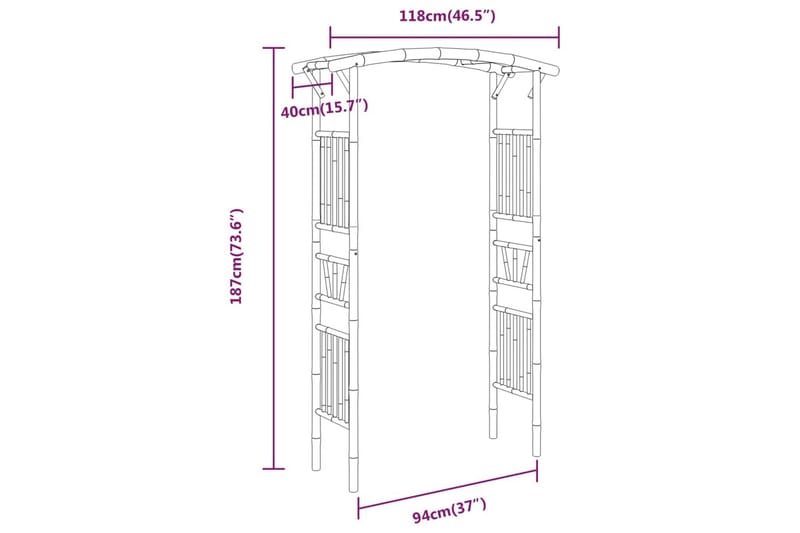 beBasic rosenbue 118x40x187 cm - Brun - Have - Havearbejde & dyrkning - Dyrkning - Plantestøtte - Rosenbue