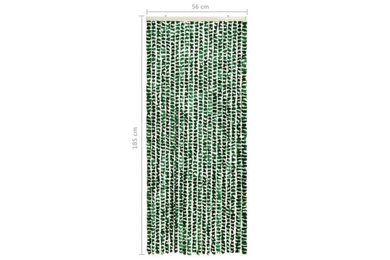 Insektgardin 56x185 cm chenille grøn og hvid - Grøn - Friluftsudstyr - Myggenet - Myggebeskyttelse