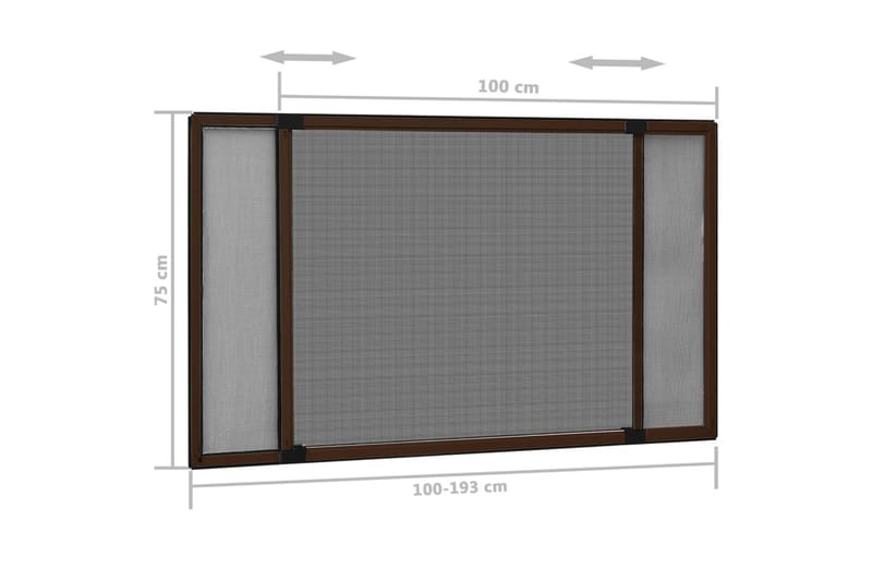 udvideligt insektnet til vinduer (100-193)x75 cm brun - Brun - Friluftsudstyr - Myggenet - Myggebeskyttelse