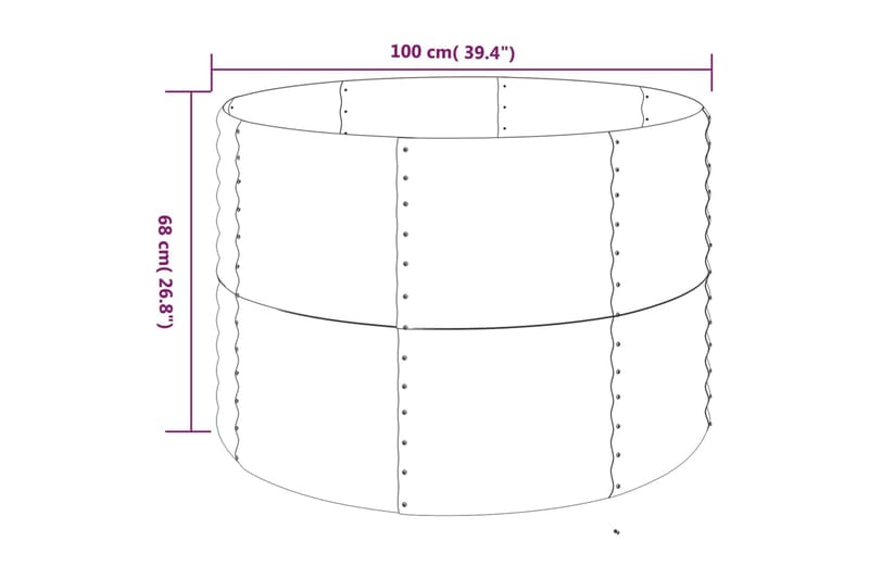 beBasic plantekrukke 100x100x68 cm pulverlakeret stål grøn - GrÃ¸n - Have - Havearbejde & dyrkning - Dyrkning - Urtepotteskjulere & blomsterkrukker - Blomsterkasser