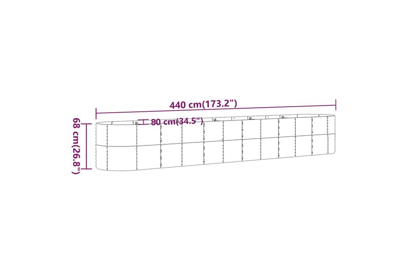 beBasic plantekasse 440x80x68 cm pulverlakeret stål antracitgrå - Antracit - Have - Havearbejde & dyrkning - Dyrkning - Urtepotteskjulere & blomsterkrukker - Blomsterkasser