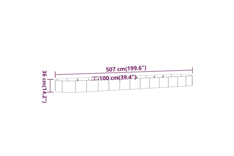 beBasic plantekasse 507x100x36 cm pulverlakeret stål antracitgrå - Antracit - Have - Havearbejde & dyrkning - Dyrkning - Urtepotteskjulere & blomsterkrukker - Blomsterkasser