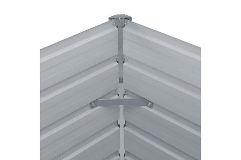 Forhöjet Plantekasse 600X80X77 cm Galvaniseret Stål Grå - Have - Havearbejde & dyrkning - Dyrkning - Urtepotteskjulere & blomsterkrukker - Blomsterkasser