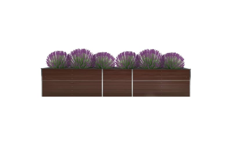 Forhöjet Plantekasse 400X80X45 cm Galvaniseret Stål Brun - Have - Havearbejde & dyrkning - Dyrkning - Urtepotteskjulere & blomsterkrukker - Blomsterkasser