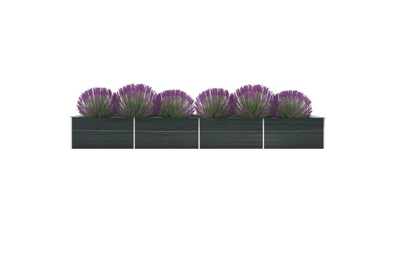 Hævet Plantekasse 600X80X45 cm Galvaniseret Stål Antracitgrå - Have - Havearbejde & dyrkning - Dyrkning - Urtepotteskjulere & blomsterkrukker - Blomsterkasser