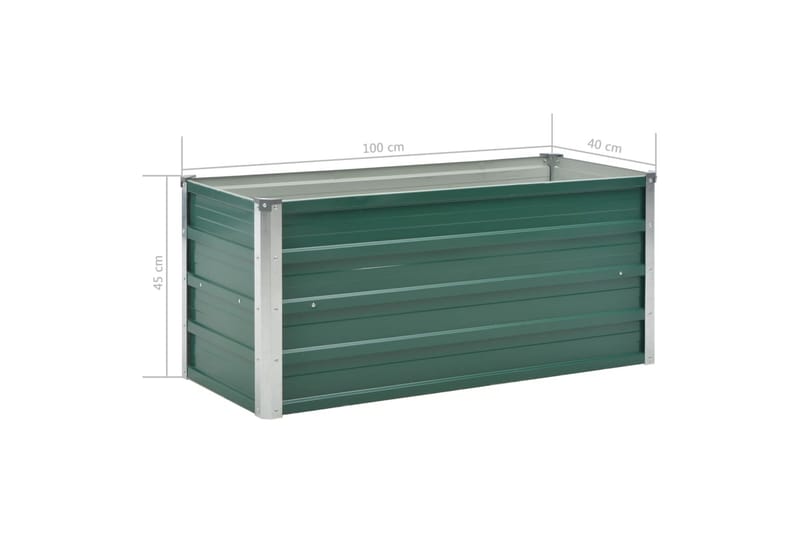 Haveplantekasse Galvaniseret Stål 100 X 40 X 45 Cm Grøn - Grøn - Have - Havearbejde & dyrkning - Dyrkning - Urtepotteskjulere & blomsterkrukker - Blomsterkasser