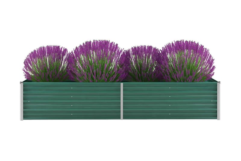 Haveplantekasse Galvaniseret Stål 240 X 80 X 45 Cm Grøn - Grøn - Have - Havearbejde & dyrkning - Dyrkning - Urtepotteskjulere & blomsterkrukker - Blomsterkasser