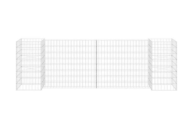 H-formet gabion-plantekasse 260x40x80 cm stål - Sølv - Have - Havearbejde & dyrkning - Dyrkning - Urtepotteskjulere & blomsterkrukker - Blomsterreol & blomsterstativ