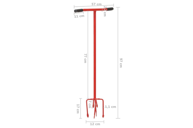 kultivator til have stål rød - Have - Havearbejde & dyrkning - Haveredskab & haveværktøj - Planteredskaber - Håndkultivator