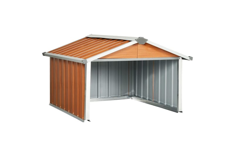 garage til robotplæneklipper 92x97x63 cm galvaniseret stål - Brun - Have - Havemaskiner - Plæneklippere - Elektrisk plæneklipper