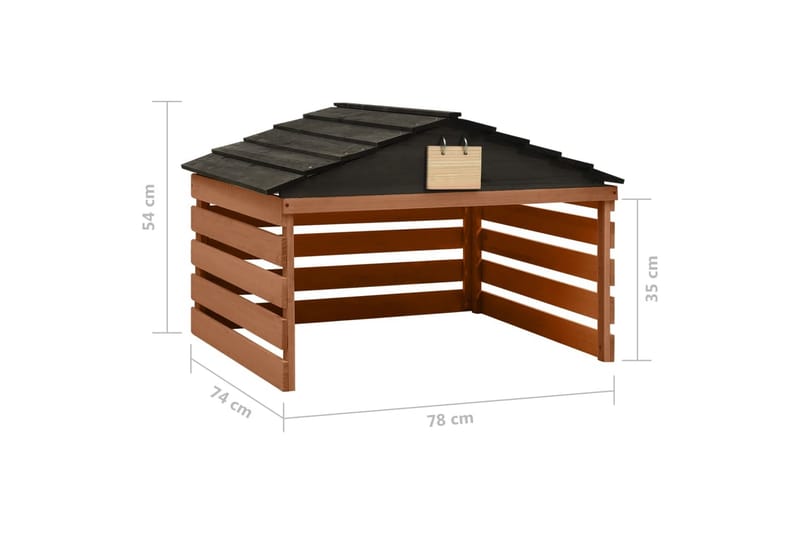skur til robotplæneklipper 78x74x54 cm sort og brun - Brun - Have - Havemaskiner - Plæneklippere - Robotplæneklipper