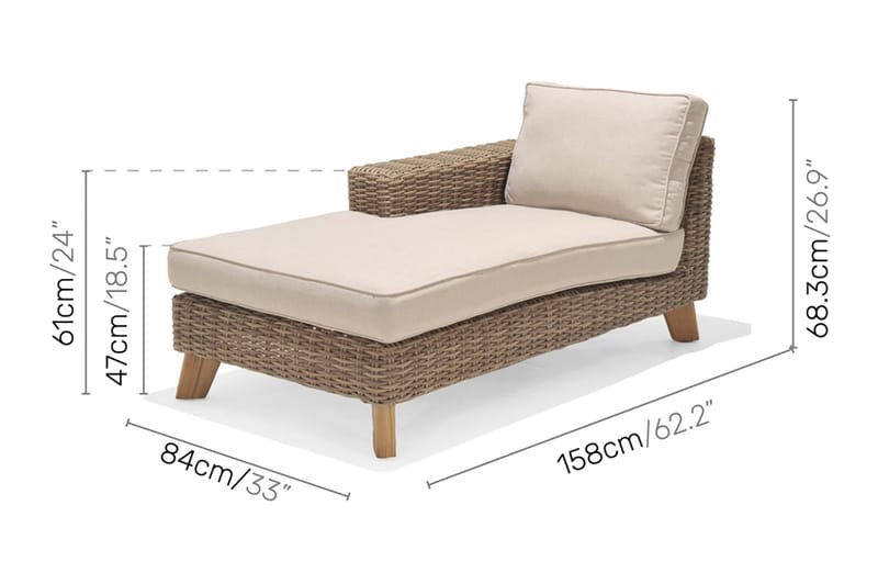 Bahamas Loungesæt 4-pers - Beige - Have - Udendørs miljø - Altan & terrasse - Altanmøbler