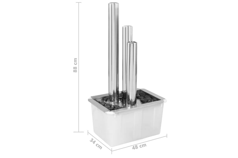 Havespringvand 48X34X88 cm Rustfrit Stål Sölvfarvet - Have - Udendørs miljø - Havedekoration - Damme & springvand