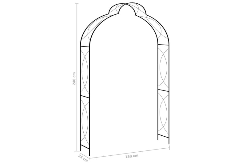 Havebue 150X34X240 cm Jern Sort - Have - Udendørs miljø - Havedekoration - Havefigurer & havedekoration