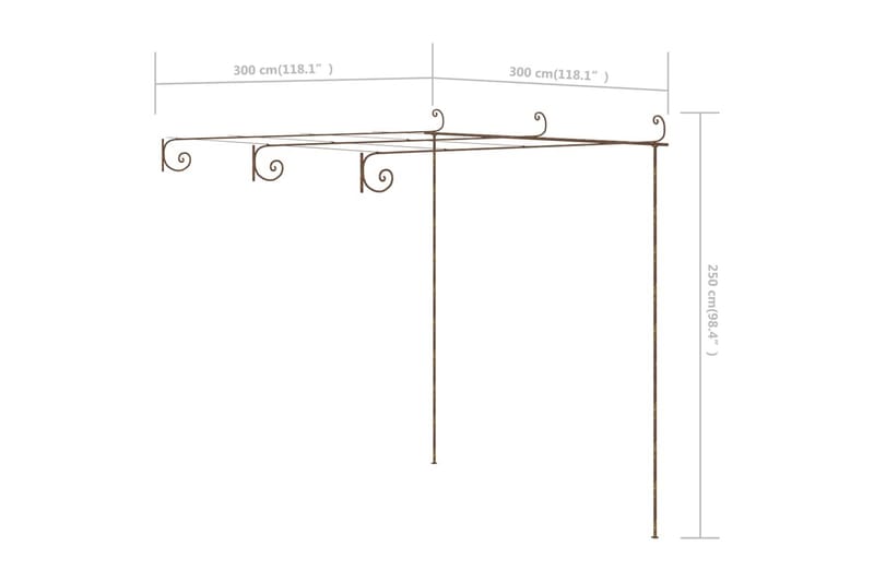 rosenbue 3x3x2,5 m jern antikbrun - Brun - Have - Udendørs miljø - Havedekoration - Havefigurer & havedekoration