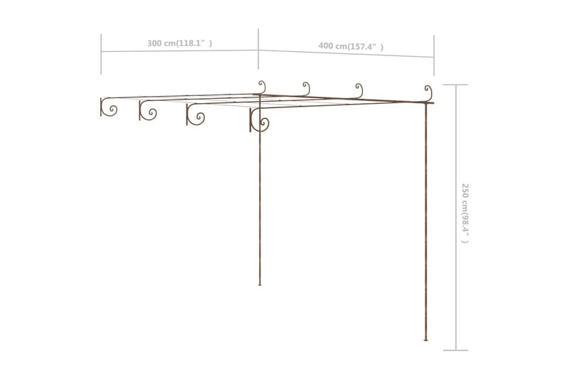 rosenbue 4x3x2,5 m jern antikbrun - Brun - Have - Udendørs miljø - Havedekoration - Havefigurer & havedekoration