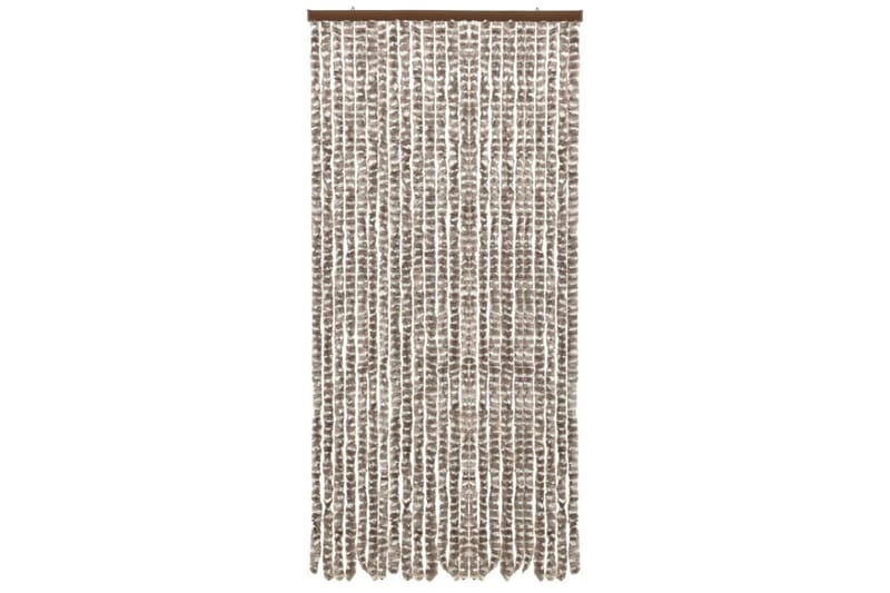 Insektgardin 100x220 cm chenille gråbrun og hvid - Gråbrun - Have - Udendørs miljø - Havedekoration - Myggenet