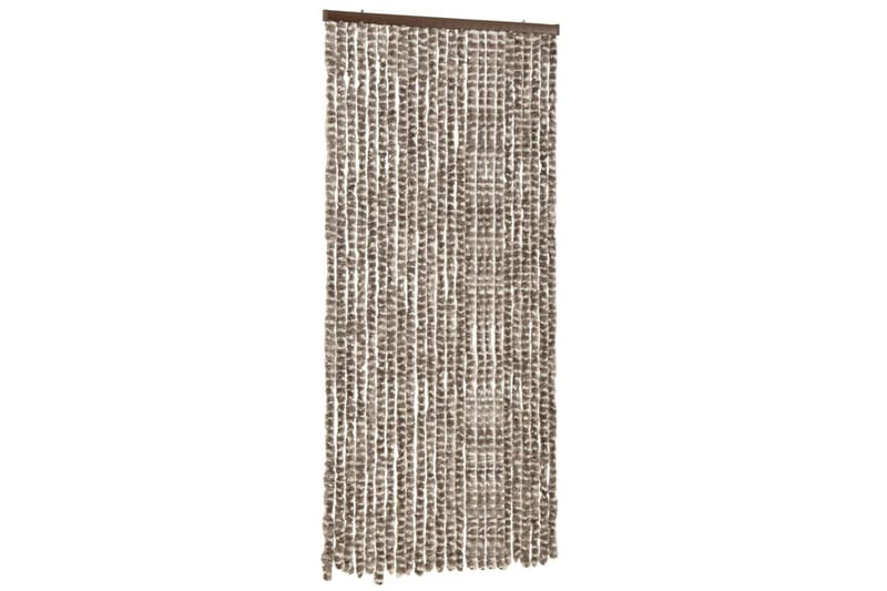 Insektgardin 100x220 cm chenille gråbrun og hvid - Gråbrun - Have - Udendørs miljø - Havedekoration - Myggenet