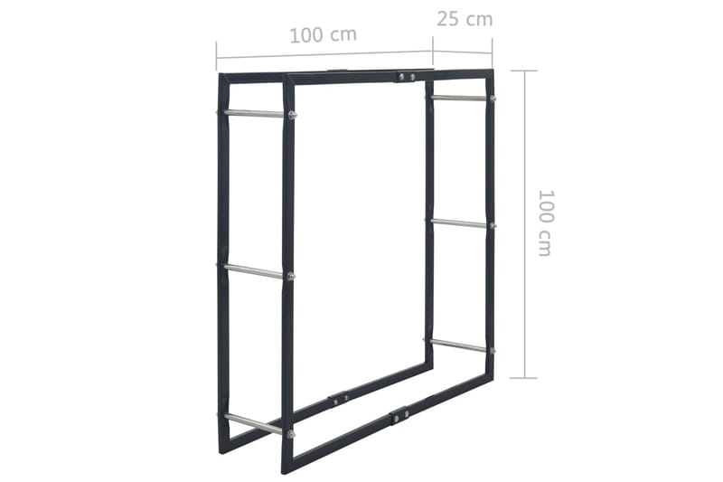 Brændestativ 120 X 35 X 120 Cm Stål Antracitgrå - Grå - Have - Udendørs miljø - Udendørs opbevaring - Brændeopbevaring