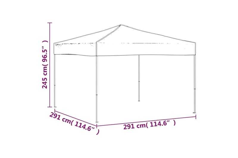 beBasic foldbart festtelt 3x3 m cremefarvet - Creme - Have - Udendørs miljø - Udendørs opbevaring - Havetelt & lagertelte - Partytelt