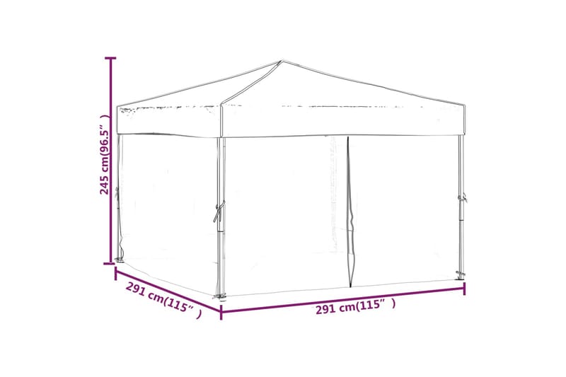 beBasic foldbart festtelt med sidevægge 3x3 m hvid - Hvid - Have - Udendørs miljø - Udendørs opbevaring - Havetelt & lagertelte - Partytelt