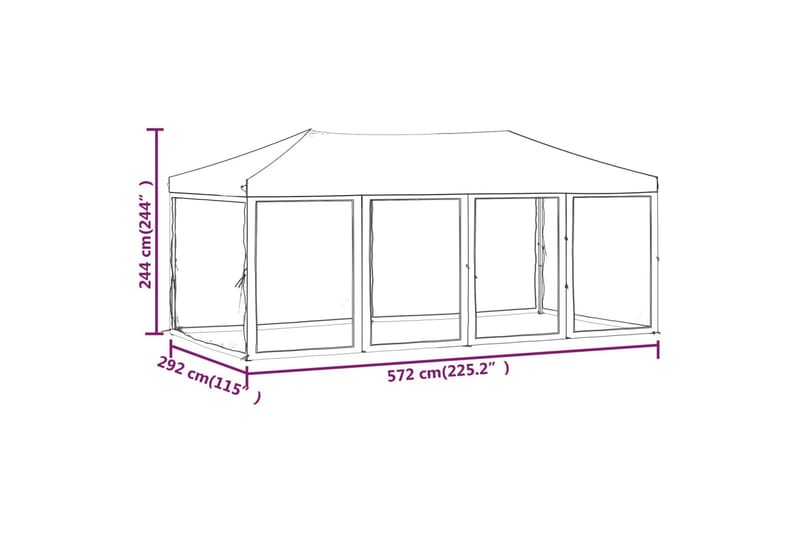 beBasic foldbart festtelt med sidevægge 3x6 m gråbrun - GrÃ¥brun - Partytelt - Havetelt & lagertelte