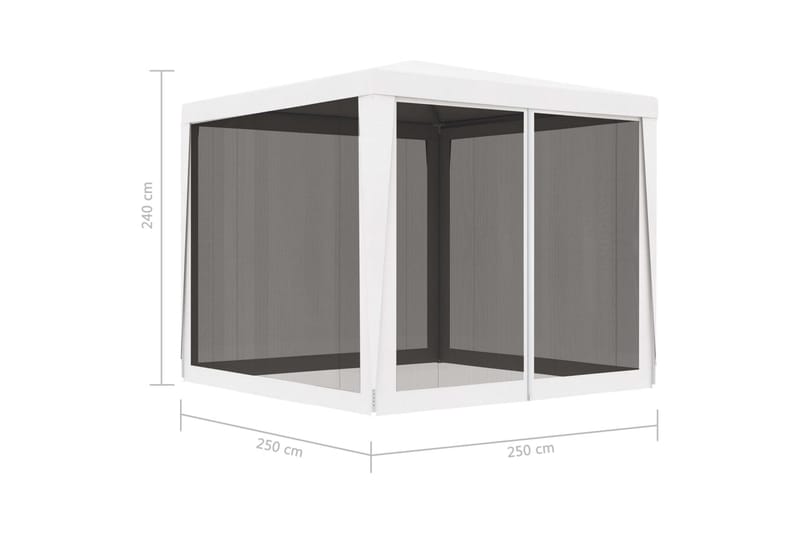 Festtelt med 4 Sidevægge I Trådnet 2,5x2,5 M Hvid - Hvid - Have - Udendørs miljø - Udendørs opbevaring - Havetelt & lagertelte - Partytelt