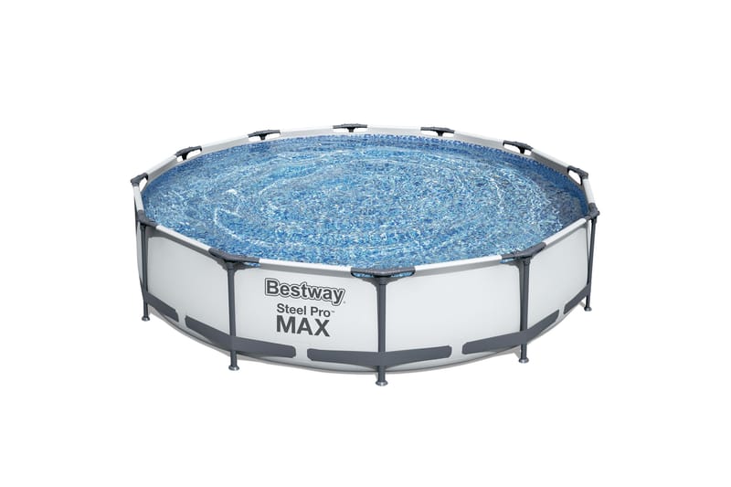 Bestway Steel Pro MAX overjordisk pool Rund 3,66x0,76 m Grå - Bestway - Have - Udendørsbad - Pool - Fritstående pool